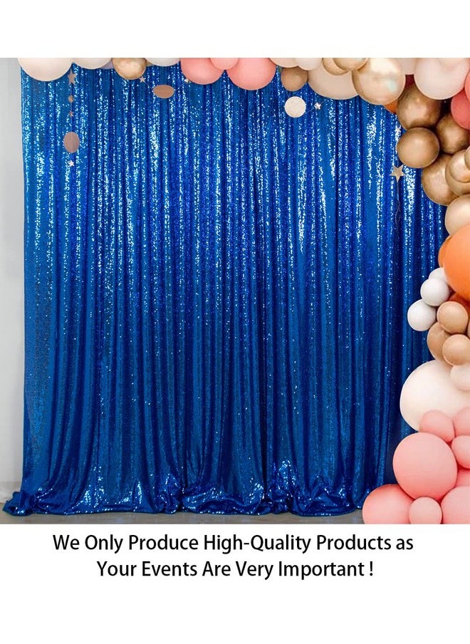 ShinyBeauty Royal Blue Sequin Curtain Backdrop 2 Panels 4Ftx8Ft Photo Curtain Backdrop Curtain Panels 96 Inches Long 190522E  - Image 3