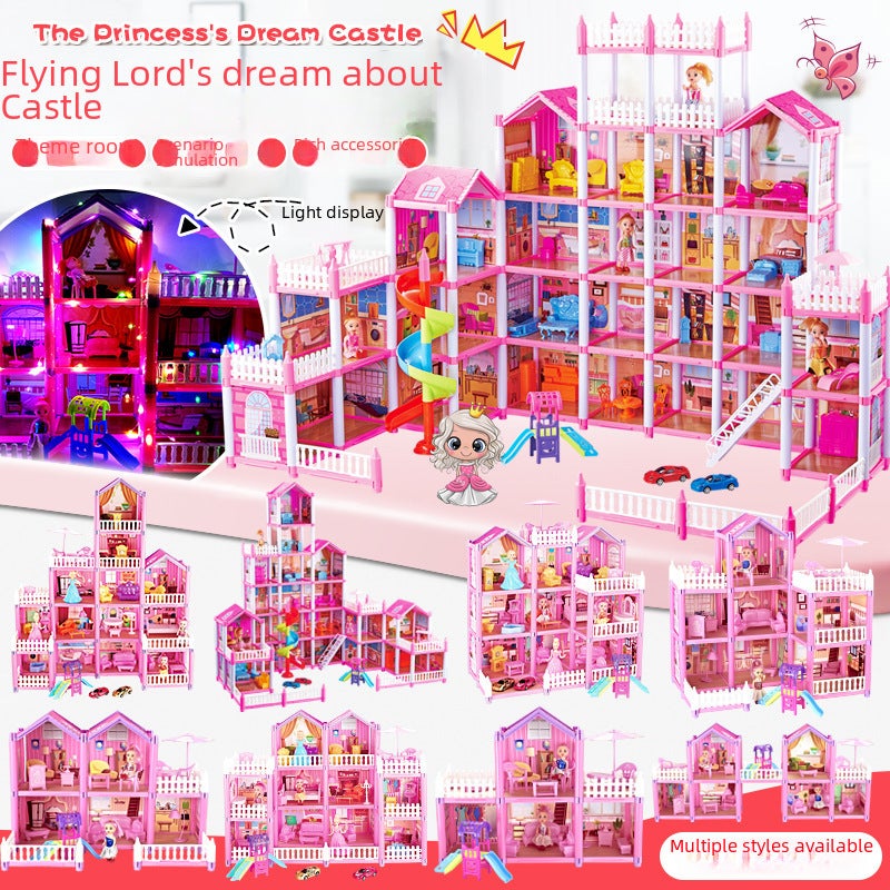 Cross-border DIY Princess House Girls Play House Toy Doll House Castle Villa Girls Assembled House([Box] DSJ55-2:126 sets of 844G) - Image 2
