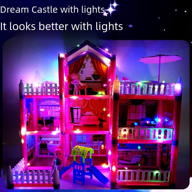 Cross-border DIY Princess House Girls Play House Toy Doll House Castle Villa Girls Assembled House([Box] DSJ55-2:126 sets of 844G) - Image 3