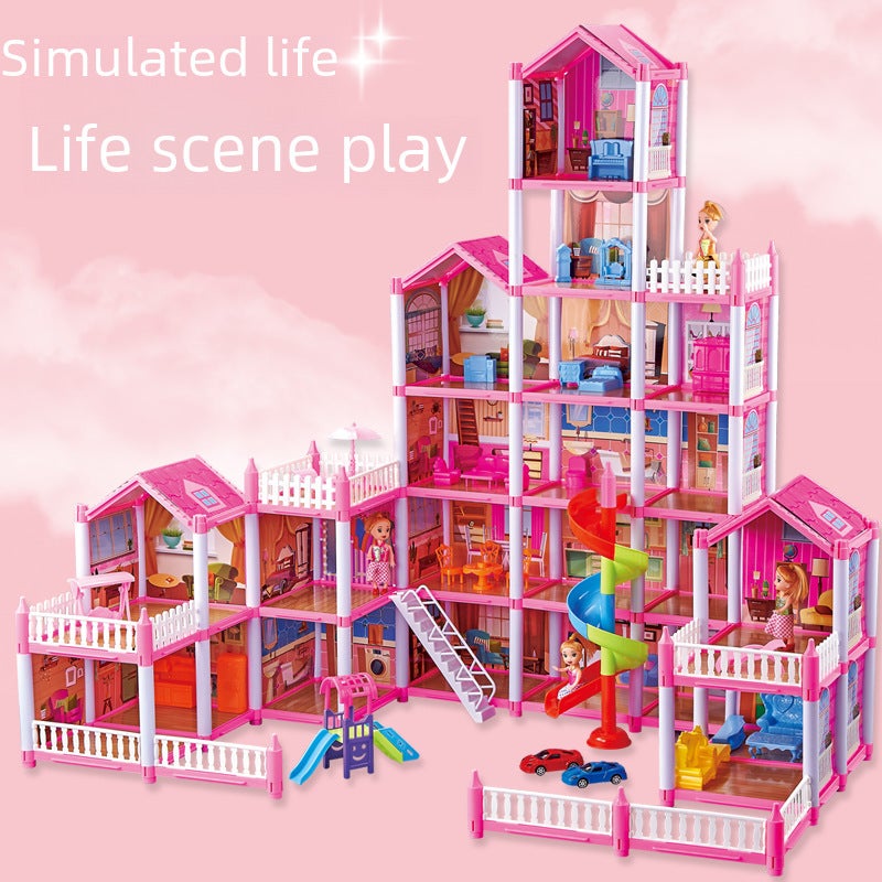 Cross-border DIY Princess House Girls Play House Toy Doll House Castle Villa Girls Assembled House([Box] DSJ55-2:126 sets of 844G) - Image 4
