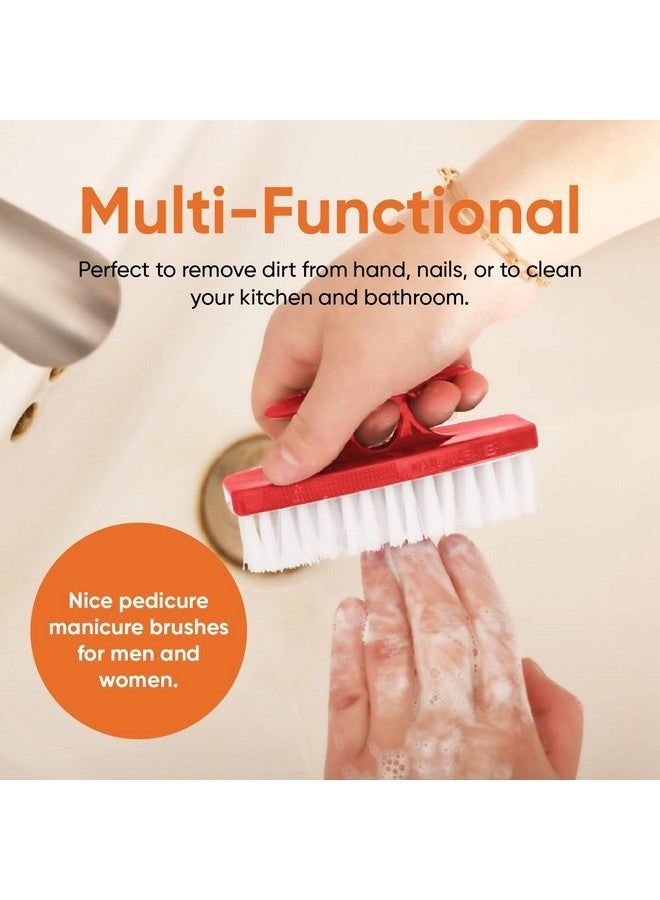Superio Nail Brush Cleaner With Handle - Durable Brush Scrubber To Clean Toes, Fingernails, Hand Scrubber All Surface Cleaning, Red Heavy Duty Scrub Brush Stiff Bristles, Easy To Hold - Image 5