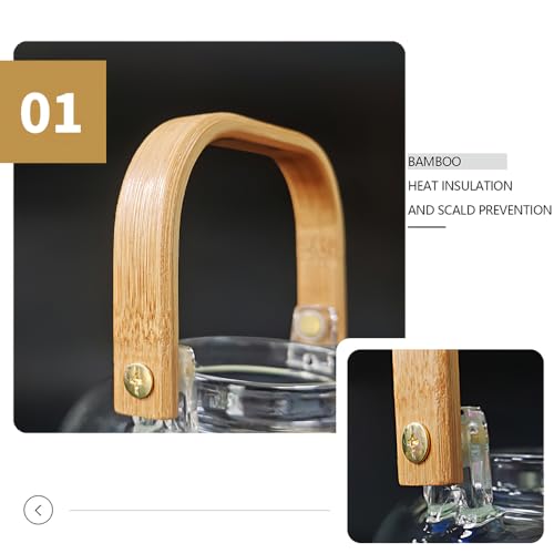 CUNHUY Glass Tea Pot Teapot for Stovetop Safe, Clear Teapot, Glass Tea Pot, Glass Tea Kettle, Glass Pot - Image 5