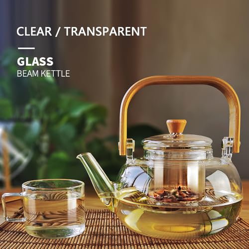 CUNHUY Glass Tea Pot Teapot for Stovetop Safe, Clear Teapot, Glass Tea Pot, Glass Tea Kettle, Glass Pot - Image 3