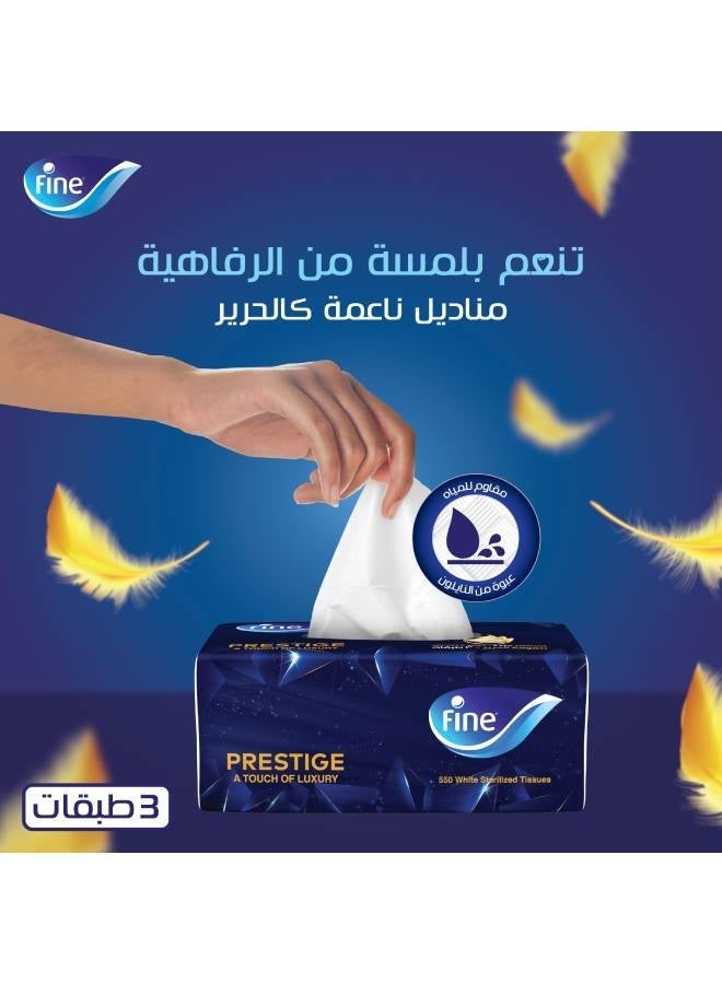 Fine Prestige Facial Tissues 500 Sheets, 3 Ply, Pack of 3 - Image 5