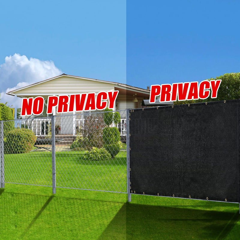 BADAO Black 6FT X 50FT Outdoor Privacy Screen Fence & Mesh Shade Net Cover, Ideal for Garden and Backyard - Enhances Privacy for Fencing & Chain Link, Perfect for Patio Privacy Wall, Slatsï¼ŒFreestanding - Image 4