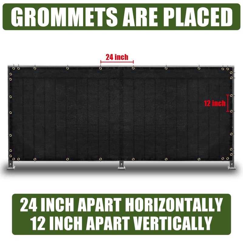 BADAO Black 6FT X 50FT Outdoor Privacy Screen Fence & Mesh Shade Net Cover, Ideal for Garden and Backyard - Enhances Privacy for Fencing & Chain Link, Perfect for Patio Privacy Wall, Slatsï¼ŒFreestanding - Image 2