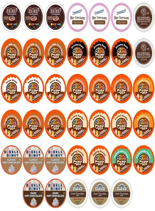 Perfect Samplers كبسولات شوكولاتة ساخنة بيرفكت سامبلرز، أكواب فردية للكاكاو الساخن لماكينات تحضير القهوة كيوريج كي كاب، 40 كبسولة - Image 1