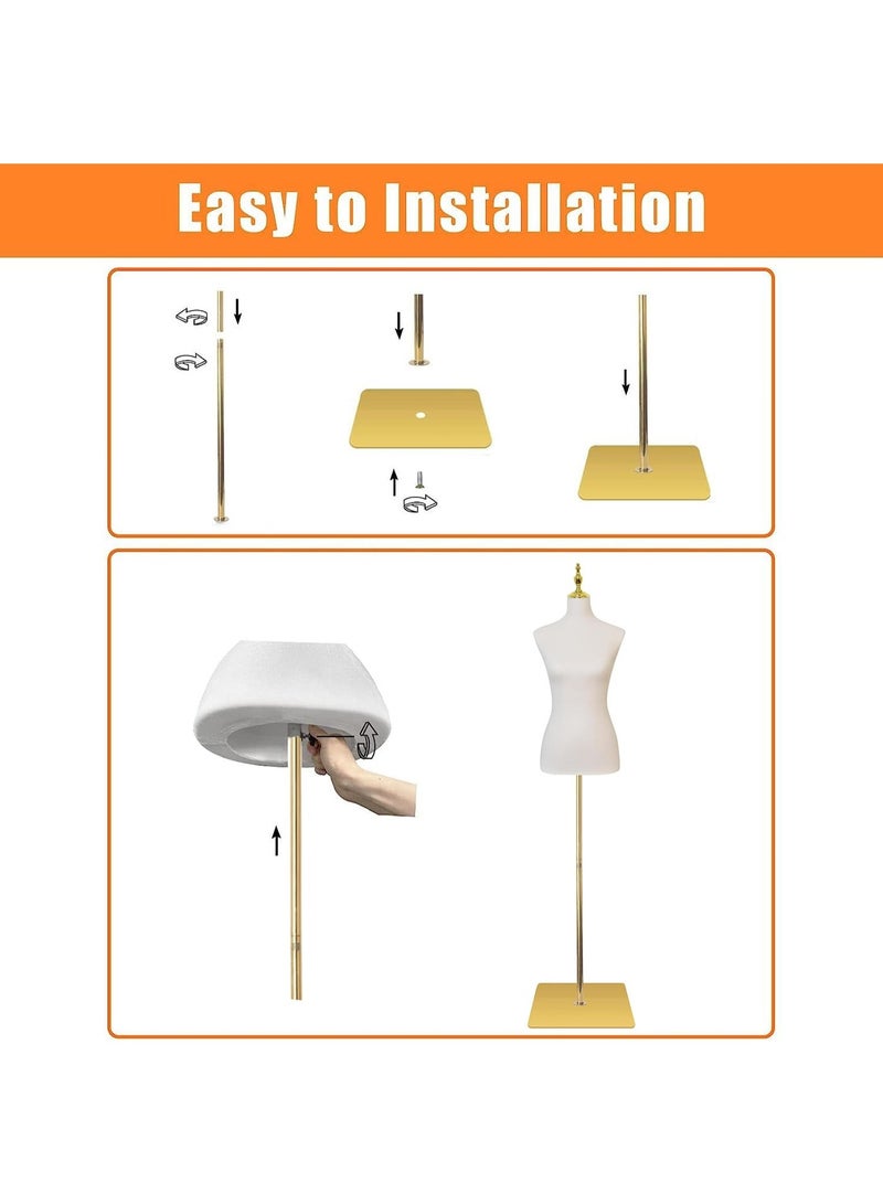 YSOAE Adjustable Dress Form, Accents Display Torso Dress Form, Clothing Display Multipurpose Body Stands, Pinnable Torso Display for Clothing, Jewelry, and Sewing - Image 5
