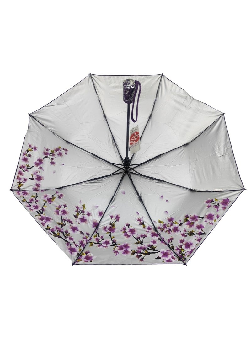 Hello - 3 Fold UV umbrella Inside Flower Design - Image 1