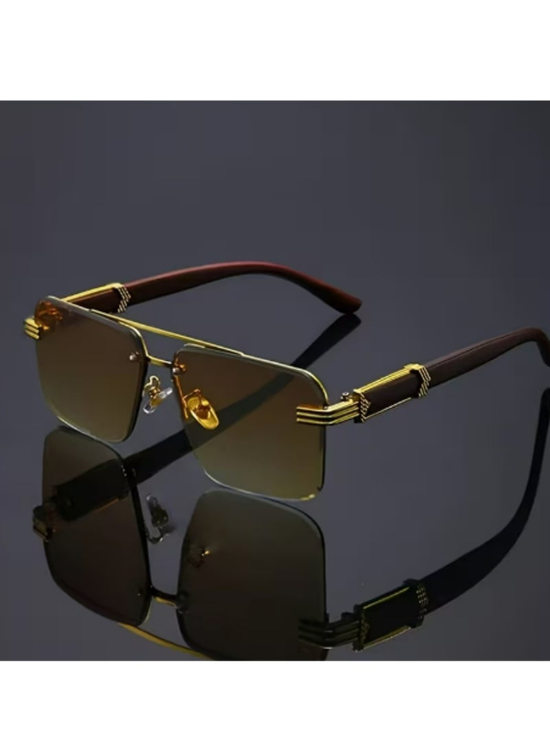 بولوز 3PCS مربع طيار نظارات شمسية للنساء الرجال نصف إطار الماس القديم قطع العدسة الكلاسيكية ظلال التدرج - Image 3