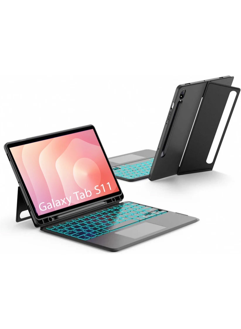 Samsung Galaxy Tab S11 11" Bluetooth Keyboard Case with Multi-Touch Trackpad | Backlit Bluetooth Keyboard Cover | Detachable Slim Protective Case by PROTECT | HL118A-11