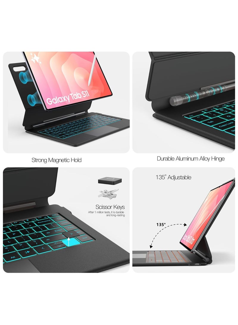 Protect Samsung Galaxy Tab S11 11" Bluetooth Keyboard Case with Multi-Touch Trackpad | Backlit Bluetooth Keyboard Cover | Detachable Slim Protective Case by PROTECT | HL118A-11 - Image 2