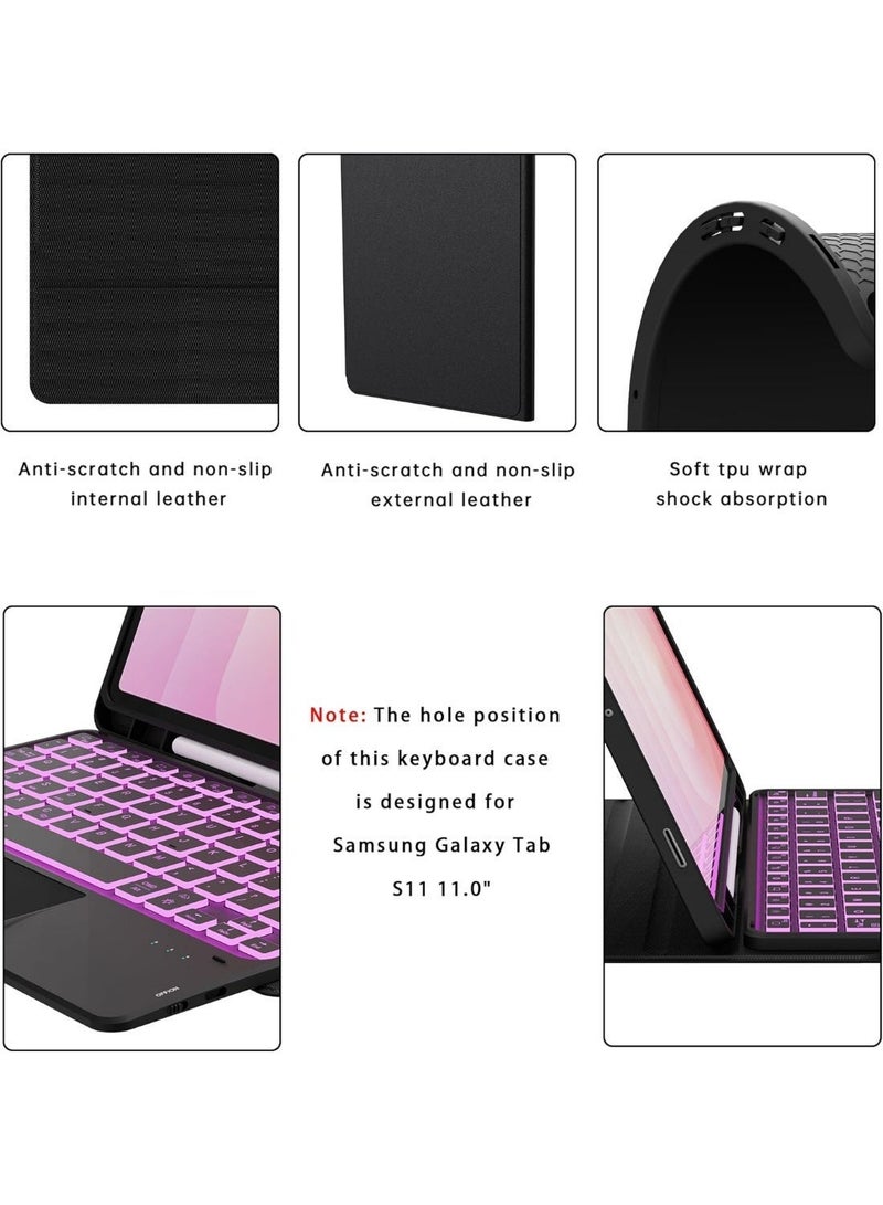 Protect Samsung Galaxy Tab S11 11" Bluetooth Keyboard Case with Multi-Touch Trackpad | Backlit Bluetooth Keyboard Cover | Detachable Slim Protective Case by PROTECT | HL118A-11 - Image 4