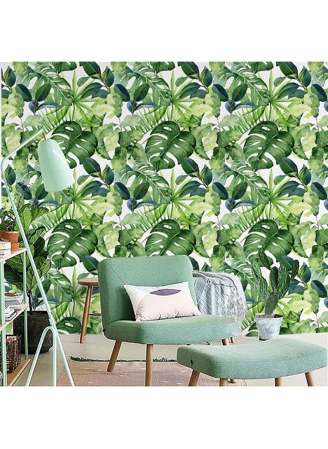 HAOKHOME HAOKHOME 93143 Tropical Wallpaper Peel and Stick Palm Leaves Removable Stick on Home Decor 17.7in x 118in  - Image 2