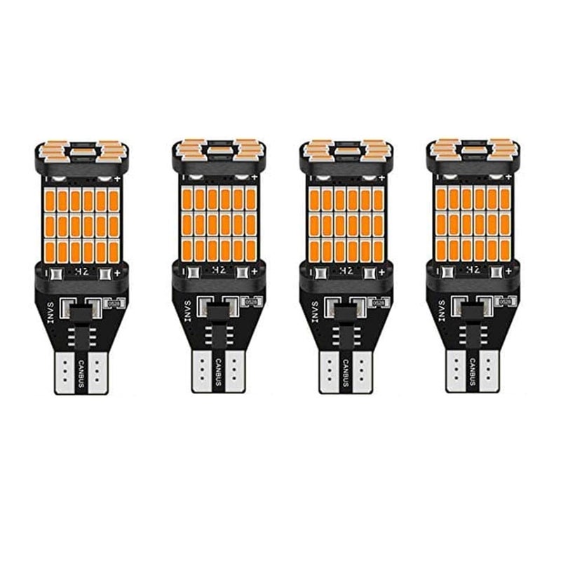Ramanta 360° Reflecting 45 Smds T10 Socket Led Indicator Bulbs Parking Light Bulbs Compatible With Apache | Ntorq | T10 Fitment Only (12 V; 5 W; Pack Of 4, Amber,Black,Orange) - Image 1