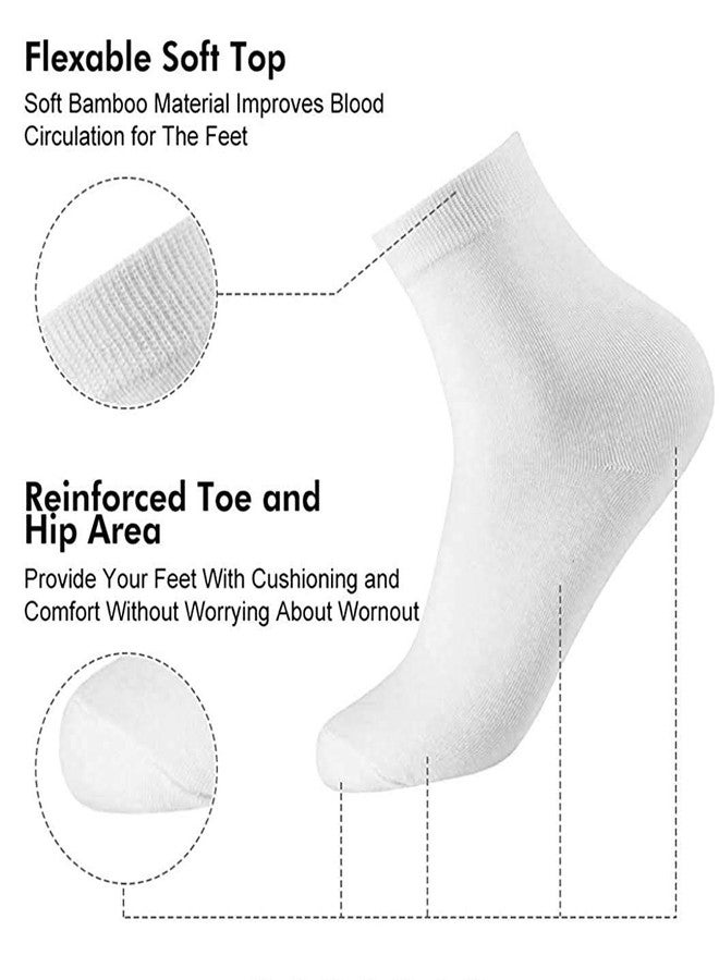 V3E Boys' & Girls' Cotton Plain Ankle Length School Socks (White & Black)-(Pack of 10) - Image 5