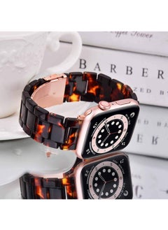Y&D Light Apple Watch Band Fashion Resin iWatch Band Bracelet Compatible With Copper Stainless Steel Buckle For Apple Watch For 2/3/4/5/6/7/8/SE/8/9 42/44/45mm  - Image 4