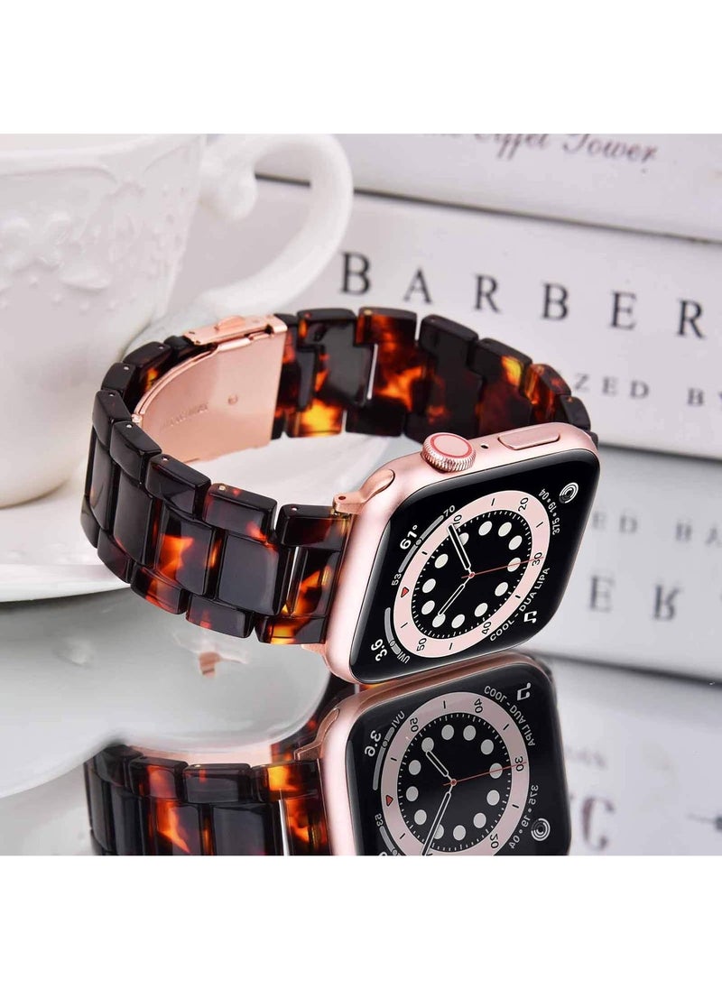 Y&D - Light Apple Watch Band Fashion Resin iWatch Band Bracelet Compatible With Copper Stainless Steel Buckle For Apple Watch For 2/3/4/5/6/7/8/SE/8/9 42/44/45mm - Image 1
