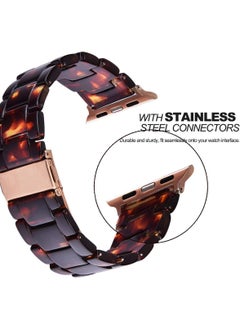 Y&D Light Apple Watch Band Fashion Resin iWatch Band Bracelet Compatible With Copper Stainless Steel Buckle For Apple Watch For 2/3/4/5/6/7/8/SE/8/9 42/44/45mm  - Image 2