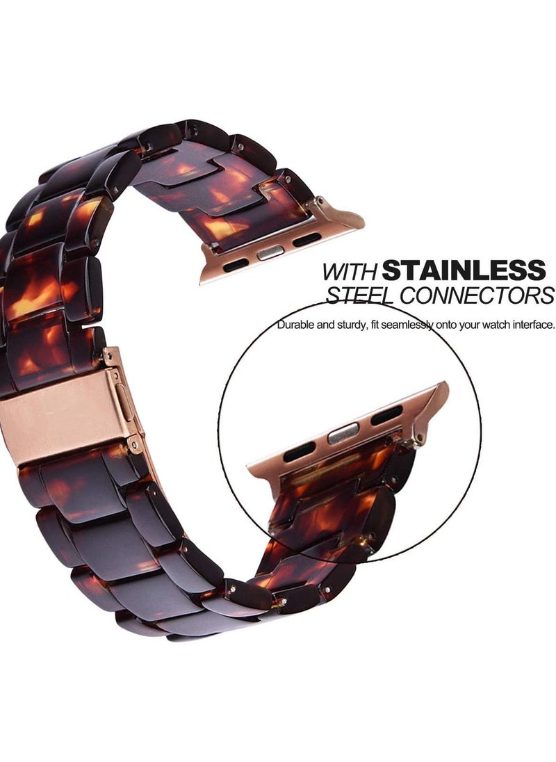 Y&D - Light Apple Watch Band Fashion Resin iWatch Band Bracelet Compatible With Copper Stainless Steel Buckle For Apple Watch For 2/3/4/5/6/7/8/SE/8/9 42/44/45mm - Image 1