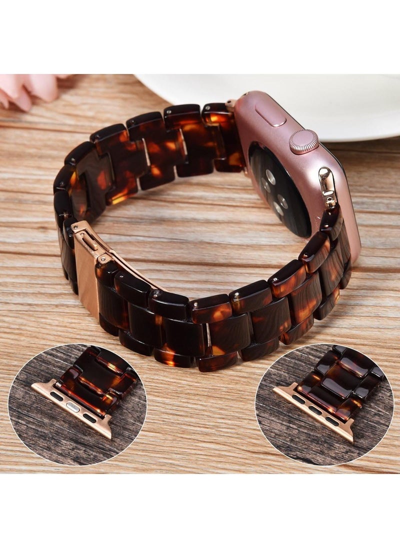 Y&D - Light Apple Watch Band Fashion Resin iWatch Band Bracelet Compatible With Copper Stainless Steel Buckle For Apple Watch For 2/3/4/5/6/7/8/SE/8/9 42/44/45mm - Image 1