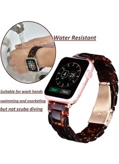 Y&D Light Apple Watch Band Fashion Resin iWatch Band Bracelet Compatible With Copper Stainless Steel Buckle For Apple Watch For 2/3/4/5/6/7/8/SE/8/9 42/44/45mm  - Image 3