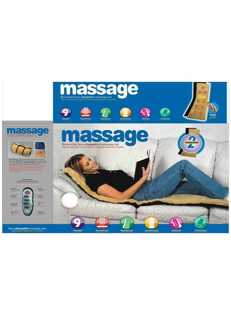 Reversible Faux Sheepskin Massage with 9 Massagers, Controller, Storage Bag - Image 1