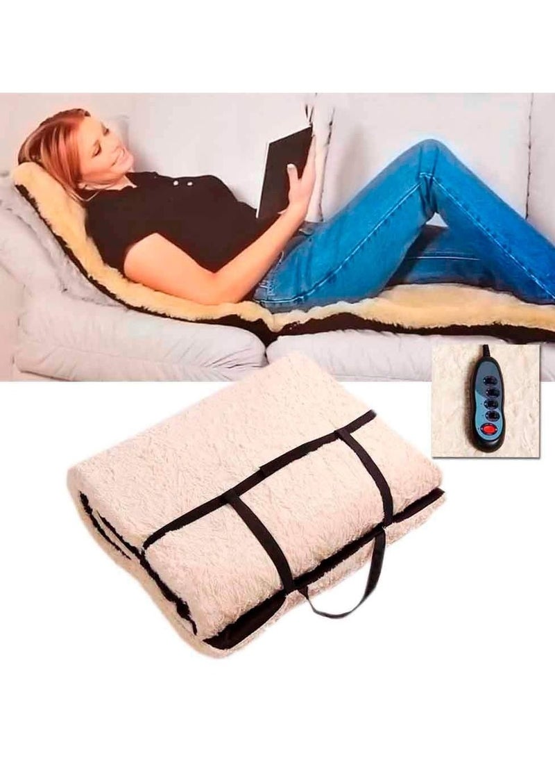Reversible Faux Sheepskin Massage with 9 Massagers, Controller, Storage Bag - Image 3