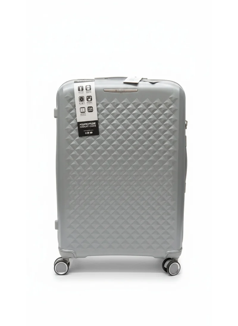 GABOL Gabol Queens Large Hard Shell Suitcase – 75cm Trolley Luggage, Lightweight ABS Material, 4-Wheel Spinner, TSA Lock – Plata/Silver
