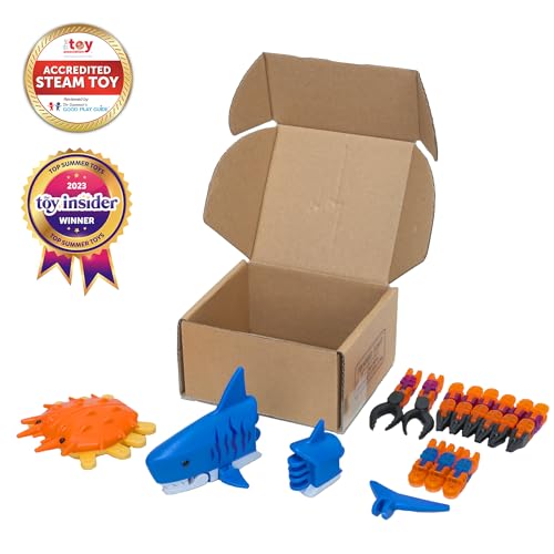 Zing Klixx Creaturez Combo Pack Ocean Series Create Stop Motion Animation Click Fidget Toys for Stress Relief Great for Kids Ages 4 and Up Shark Crab - Image 5