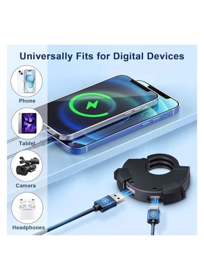 erorex Phone Charger 3.0 12v/24v Motorbike USB Adapter, Dual Type-C USB Port Socket Power Outlet Waterproof Handlebar (22/25.4mm) Socket 186cm Cable for Phone Tablet GPS, SAE to USB Quick Charge  - Image 4