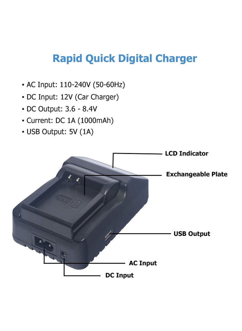 DMK Power - DMK Power EN-EL8 Quick Rapid LCD Charger Compatible with Nikon Coolpix P1 P2 S1 S2 S3 S5 S6 S7 S7c Coolpix S8 S9 S50 S51 S51c S52 S52c Cool-Station MV-11 MV-121 - Image 1