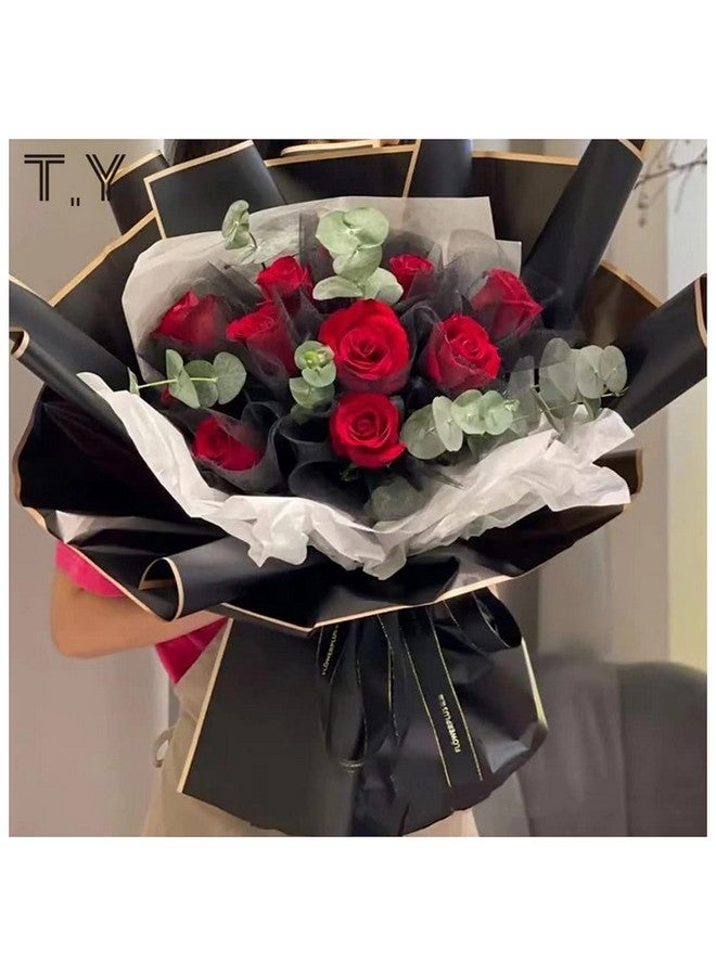 Zarwani Waterproof Plain Golden Border Gift Wrapping Paper Sheet | Especially for Gifts | Korean Style Bouquet Wrap Sheets, Birthday Gift Arts & Crafts. Mix Randome colour(Pack of 10) - Image 5