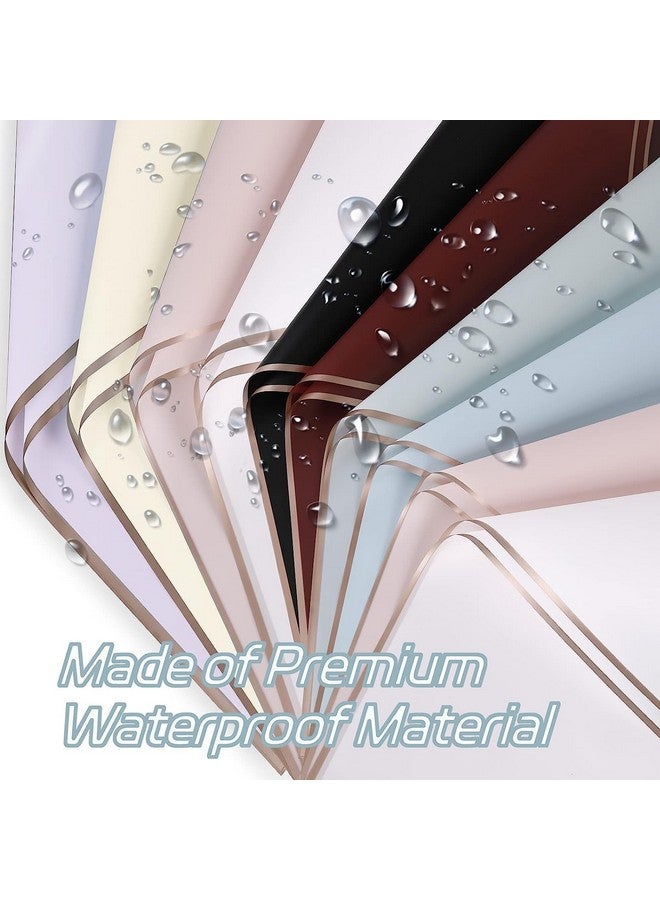 Zarwani Waterproof Plain Golden Border Gift Wrapping Paper Sheet | Especially for Gifts | Korean Style Bouquet Wrap Sheets, Birthday Gift Arts & Crafts. Mix Randome colour(Pack of 10) - Image 4