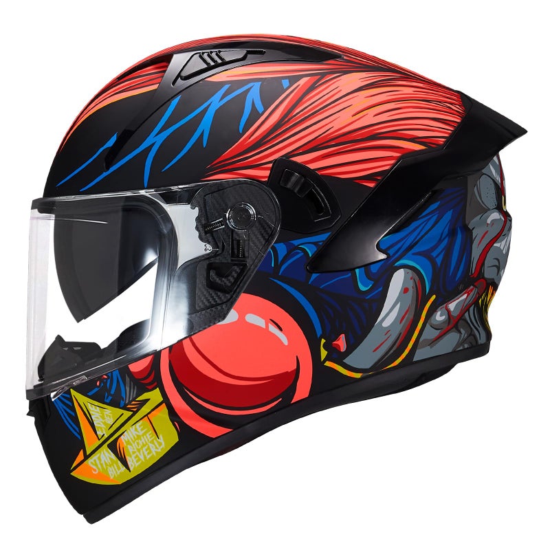 VCOROS Full Face Motorcycle Helmet X9 with Inner Sun Visor DOT Approved Motorbike Moto Street Bike Racing Helmet(Monster Clown, M) - Image 5