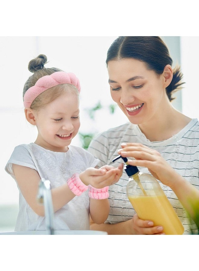 Fennec Mart Spa Headband and Wristband Set for Women Soft Face Wash Headband & Wrist Bands for Skincare, Makeup & Facial Cleansing Routine (Pink) - Image 2