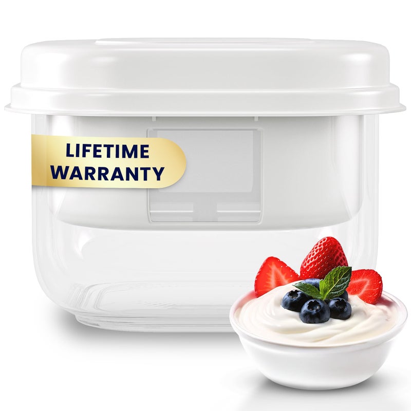 Ultimate Yogurt Strainer - Make Delicious, High Protein, Greek Yogurt - 70% Less Sugar & Lactose - Fine Mesh Nylon Greek Yogurt Maker - 100% BPA-Free & Dishwasher Safe with Large 2.3 Quart Capacity - Image 1