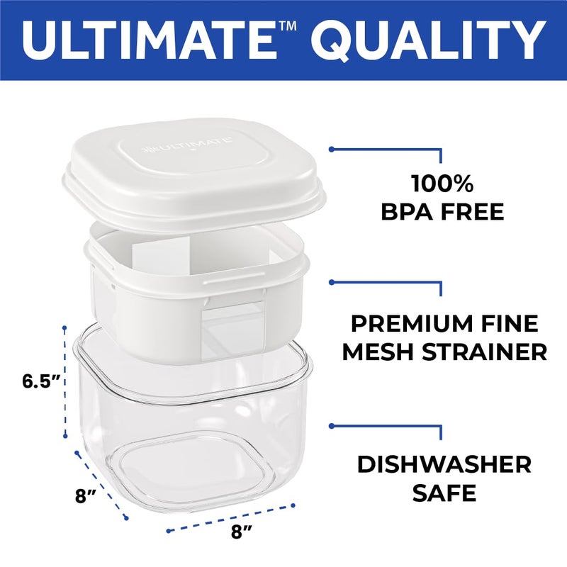 Ultimate Yogurt Strainer - Make Delicious, High Protein, Greek Yogurt - 70% Less Sugar & Lactose - Fine Mesh Nylon Greek Yogurt Maker - 100% BPA-Free & Dishwasher Safe with Large 2.3 Quart Capacity - Image 4