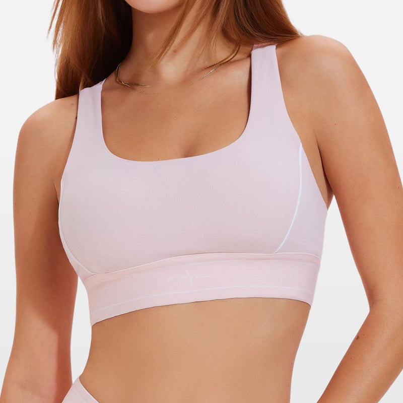 Sports Bra Hibiscus Pink Outer Wear Shock-proof Running Fitness Sports Vest Small Breast Push-up Bra Women's Beauty Back Yoga Top