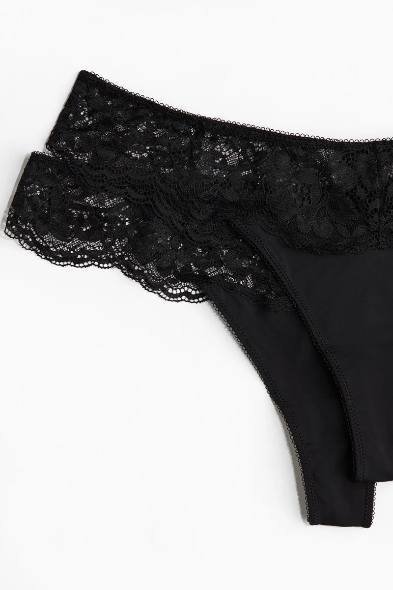 H&M 2-pack microfibre and lace thong briefs