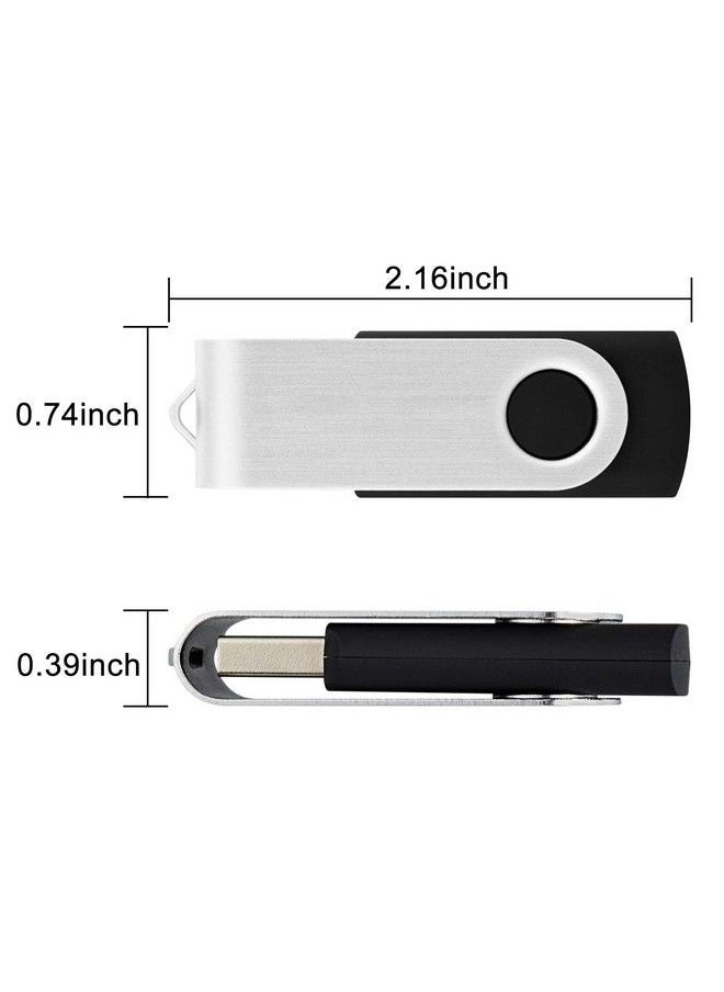 Kootion - 64Gb Usb 2.0 Flash Drives 10 Pcs Memory Stick Swivel Thumb Drives Pen Drives (Mixcolored) - Image 1