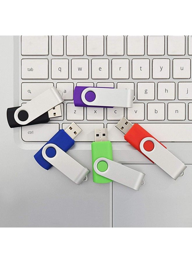 Kootion - 64Gb Usb 2.0 Flash Drives 10 Pcs Memory Stick Swivel Thumb Drives Pen Drives (Mixcolored) - Image 1