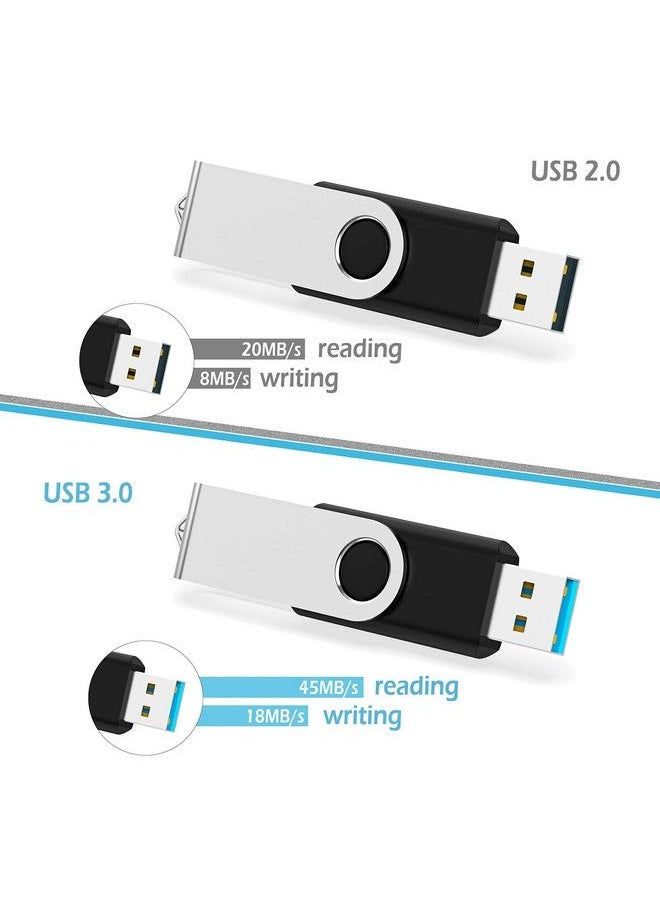 Kootion - 64Gb Usb 2.0 Flash Drives 10 Pcs Memory Stick Swivel Thumb Drives Pen Drives (Mixcolored) - Image 1