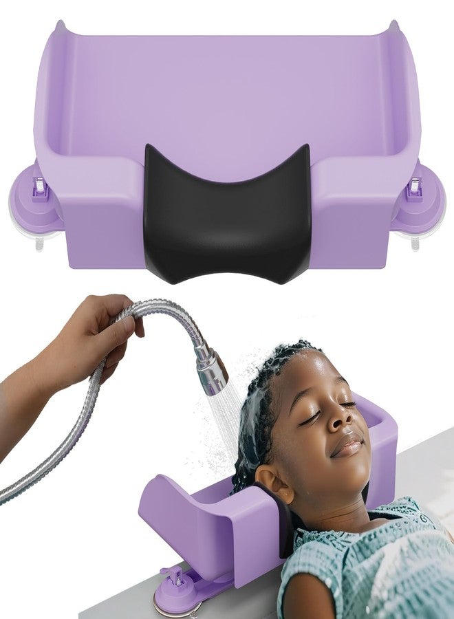 Lifewit Hair Washing Station for Kids, Neck Support Shampoo Bowl for Kitchen Sink or Bathtub at Home, Portable Hair Wash Basin for Toddlers, Children, Teens, Purple, 10 inch/ 26 cm Wide - Image 1