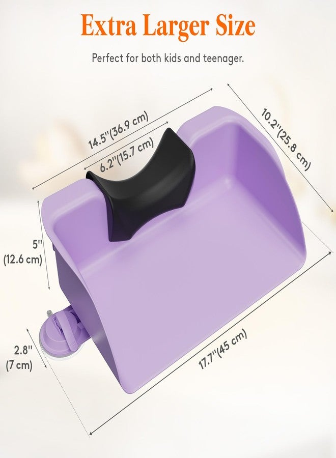 Lifewit Hair Washing Station for Kids, Neck Support Shampoo Bowl for Kitchen Sink or Bathtub at Home, Portable Hair Wash Basin for Toddlers, Children, Teens, Purple, 10 inch/ 26 cm Wide - Image 4