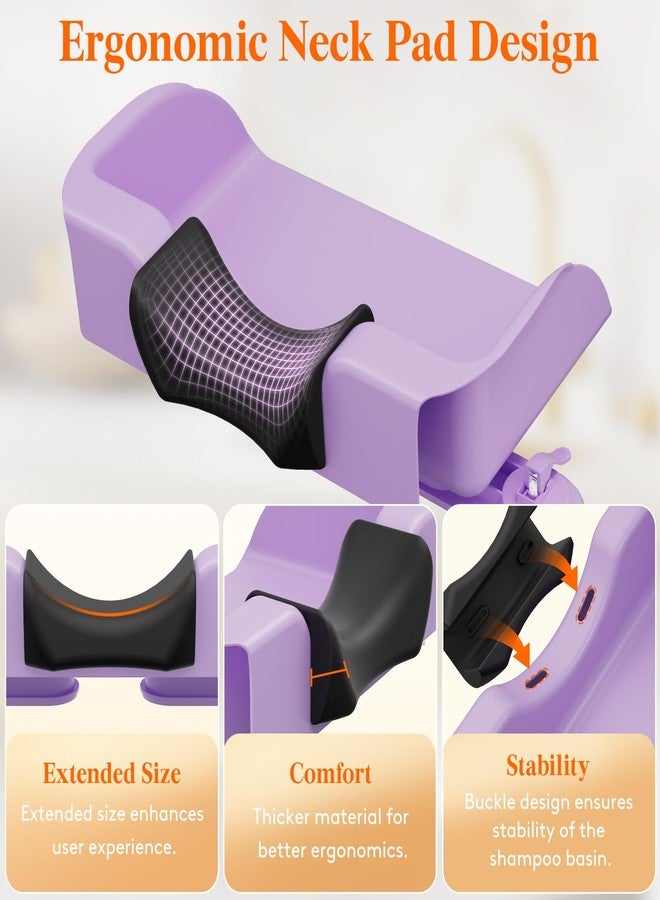 Lifewit Hair Washing Station for Kids, Neck Support Shampoo Bowl for Kitchen Sink or Bathtub at Home, Portable Hair Wash Basin for Toddlers, Children, Teens, Purple, 10 inch/ 26 cm Wide - Image 3