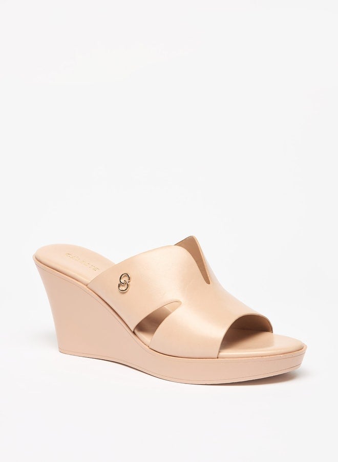 سيليست صنادل نسائية بكعب إسفين سهل الارتداء بلون سادة - Image 3