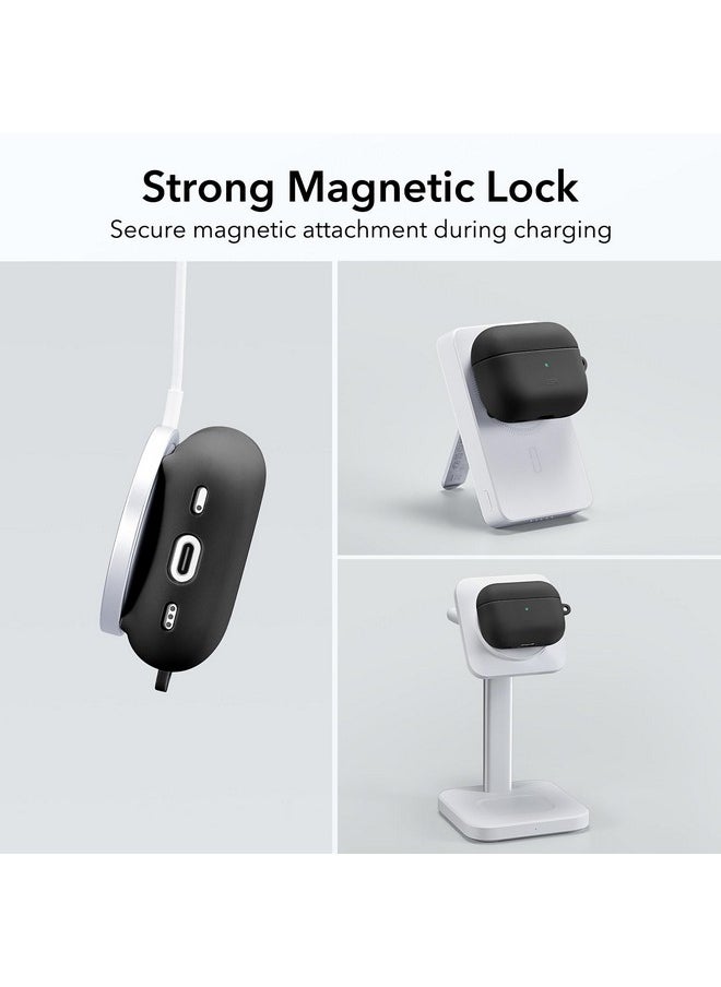 اي اس ار حافظة ESR AirPods Pro 2 مع HaloLock، متوافقة مع MagSafe، متوافقة مع AirPods Pro الجيل الثاني/الأول (2023/2022/2019)، سيليكون سائل، حماية كاملة من السقوط، سلسلة Cloud، أسود  - Image 2