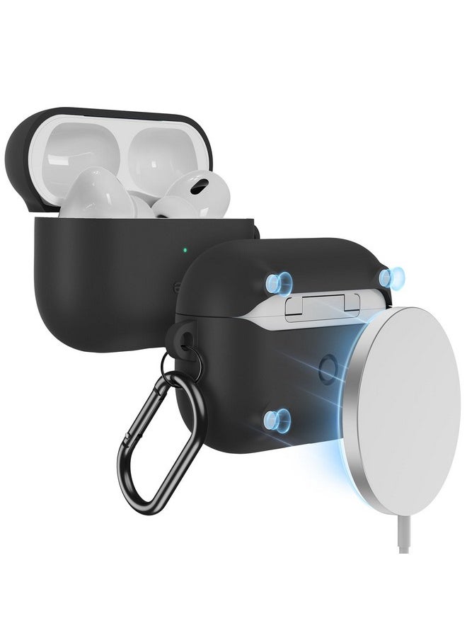 اي اس ار حافظة ESR AirPods Pro 2 مع HaloLock، متوافقة مع MagSafe، متوافقة مع AirPods Pro الجيل الثاني/الأول (2023/2022/2019)، سيليكون سائل، حماية كاملة من السقوط، سلسلة Cloud، أسود  - Image 1