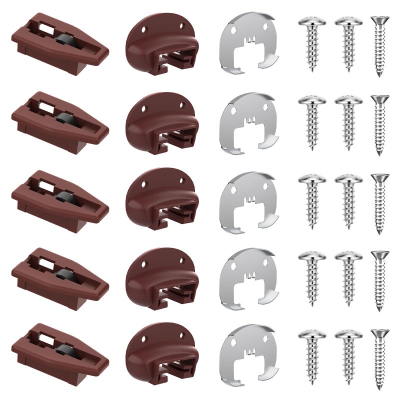 Moestoont Upgrade Rite-Trak II Replacement 5 Set Drawer Guide Kit, Enhanced Commercial Slide Style Drawers Compatible with Rite-Trak II Model #168 with Metal Back Plate and Drawer Stop with Roller - Image 1